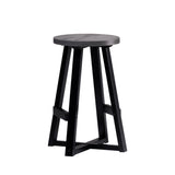Rustic Distressed Round Dining Stool