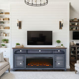 Americana - 86 In Fireplace TV Stand For TVs Up To 95" - Blue
