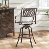 Cast Aluminum Swivel Bar Stool With Footrest - Copper