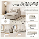 Oversized Chaise Lounge Indoor Single Sofa Bed With Wide Seat, Upholstered Lazy Sleeper Armchair With Movable Ottoman Reading Couch Set