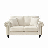 2 Seater Sofa With Rolled Arms, Tufted Upholstered Couch