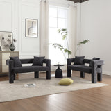 Modern Chenille Loveseat Sofa, Comfy Upholstered 2 Seater