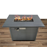 Propane Outdoor Fire Pit Table With Lid - Gray