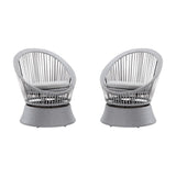 Modern Swivel Wicker Lounge Chair With Round Design