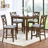 5 Piece Dining Table Set, Wooden Dining Square Table Set For 4