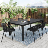 7 Piece Dining Set With Stackable Chairs