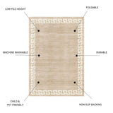 Toucan - 5' X 7' Washable Non - Slip Area Rug - Beige