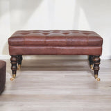 Buffalo - Leather Ottoman With Castor Legs