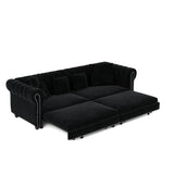 3 In 1 Convertible Sleeper Sofa Bed With Movable Ottoman