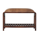 Buffalo - Slatted Square Bench - Brown
