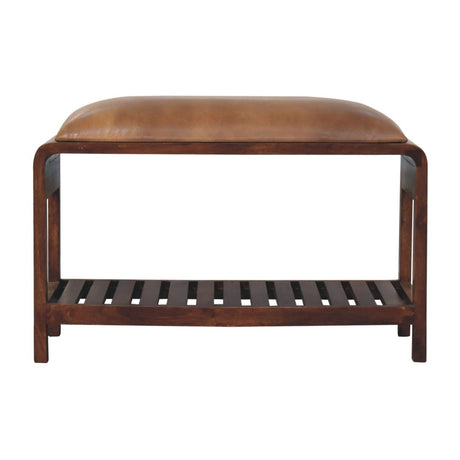 Buffalo - Slatted Square Bench - Brown
