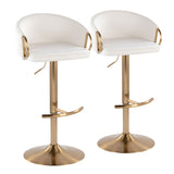 Claire - Contemporary / Glam Adjustable Bar Stool (Set of 2)