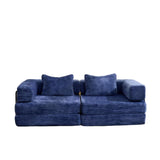 Convertible Floor Sofa Bed With Pillow Back Support Armrest