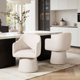 Marcy - Swivel Upholstered Dining Arm Chair - Simple Gray