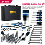Combined Maintenance Tool Suitcase 247 Pieces Of Basic Home Maintenance Tool Set General Machinery Tool Set - Blue