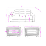 Yamein - Power Reclining Sofa With Bookcase Arms And LED Lights - Charcoal