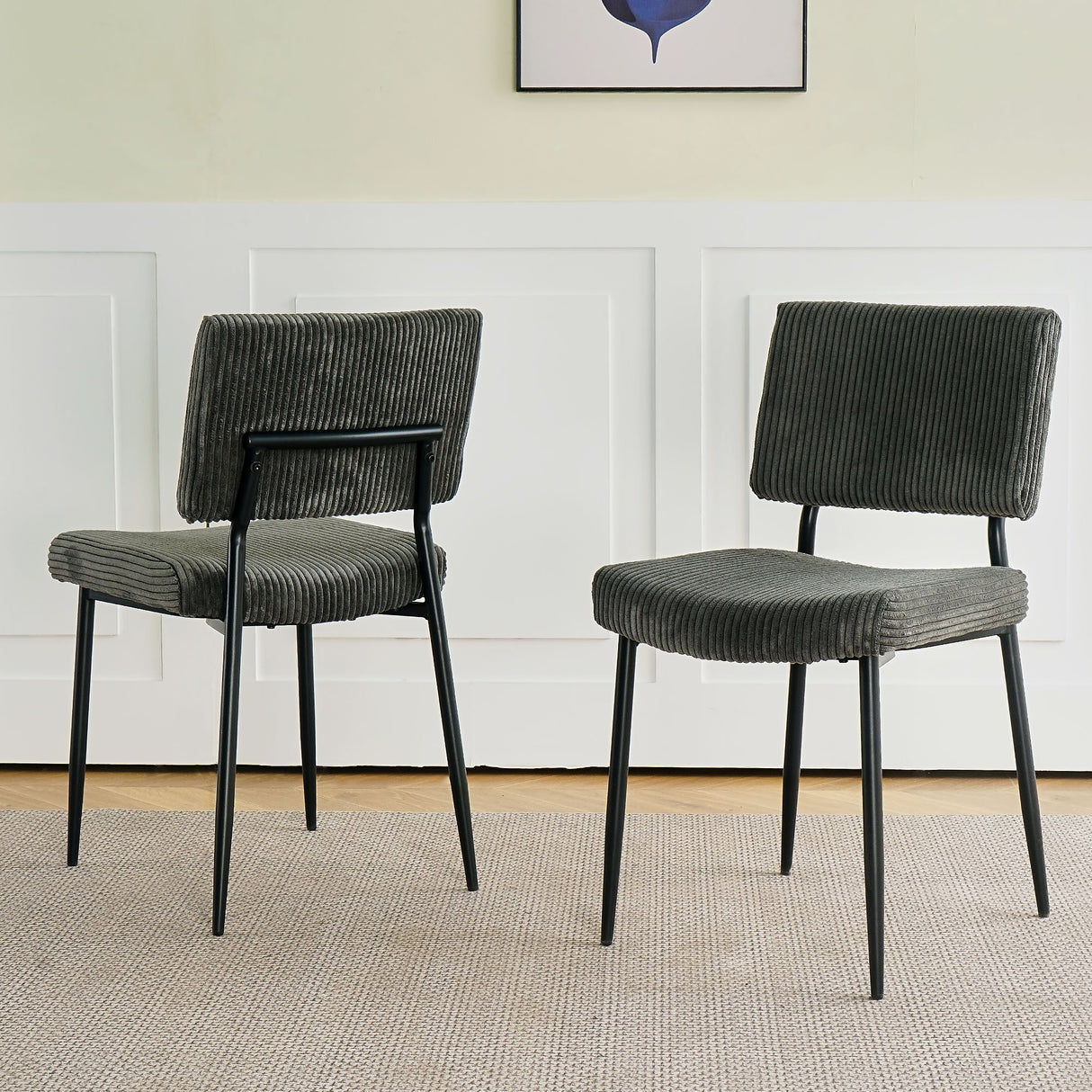 Modern Upholstered Dining Chair With Metal Legs