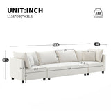 Modern Modular Sectional Oversized Couch Set With Pillows, Minimalist Style Wide Seat Comfy Sofa