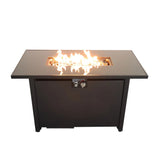 Rectangle Fire Pit, Fuel Versatility - Black