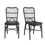 Outdoor Wicker Patio Dining Chairs Set With Durable Frame And Rattan Weave