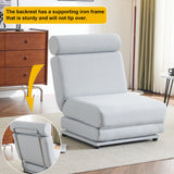 Foldable Single Chair Sofa Bed With Pillow, Easy To Store, Breathable And Wearable Linen
