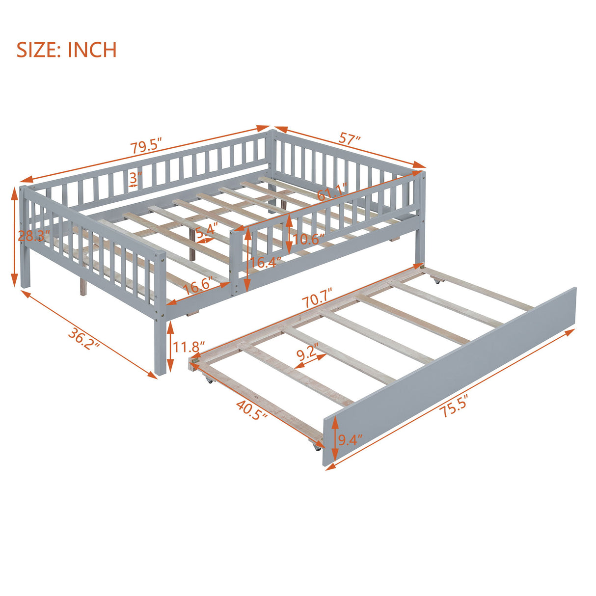 Multi Functional Wooden Daybed Bed