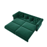 3 In 1 Convertible Sleeper Sofa Bed With Movable Ottoman
