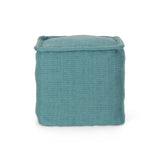 Hansolo - Yarn Square Pouf Ottoman Or Floor Cushion - Teal