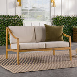 Modern Curved Arm Upholstered Outdoor Loveseat