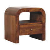 Darcy - Nightstand With Drawer And Open Shelf - Brown