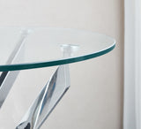 Modern Round Tempered Glass Table With Chrome Legs