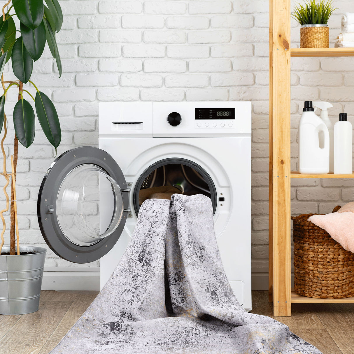 Maval - Abstract Washable Area Rug