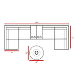 Wicker Outdoor Lounge Set With Cushions And Fire Pit