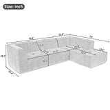 Modular Combination Living Room Sofa Set, Modern Minimalist Sofa, Living Room Upholstered Sofa Bed, Bedroom, 2 Pieces Computer Free Combination, L - Shaped