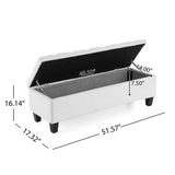 Contemporary Button Tufted And Diamond Stitched Storage Ottoman