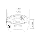 15" Propane Tabletop Gas Fire, 40000 Btu Round Steel Fire Pit For Outdoor Living Room Garden Balcony - Black