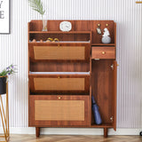 The Modern Minimalist Shoe Cabinet, Suitable For A Variety Of Styles Including Nordic, Japanese, And Industrial - Walnut