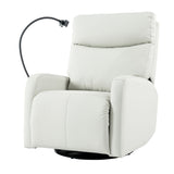 Rocking Recliner Chair, 360 Degree Swivel Nursery Rocking Chair, Glider Chair, Modern Small Rocking Swivel Recliner Chair For Bedroom, Living Room Chair Home Theater Seat, Phone Holder - Light Gray
