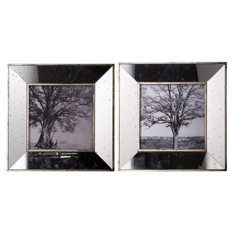 Vintage Reflective Picture Frames (Set of 2) - Silver