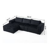 L - Shape Modern Minimalist Modular Sectional Sofa, Upholstered Cloud Couch With Deep Seats