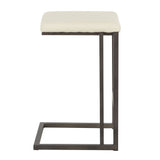Roman - Industrial Counter Stool (Set of 2) - Antique Metal / Cream