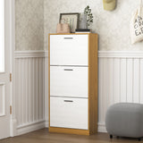 Modern Freestanding Shoe Storage Cabinet With 3 Flip Drawers