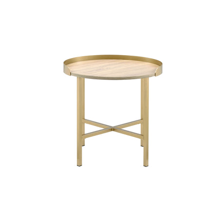 Mithea - End Table - Oak / Gold