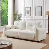 2 Seater Cushion Sofa With 2 Cushions And 2 Ball Pillows