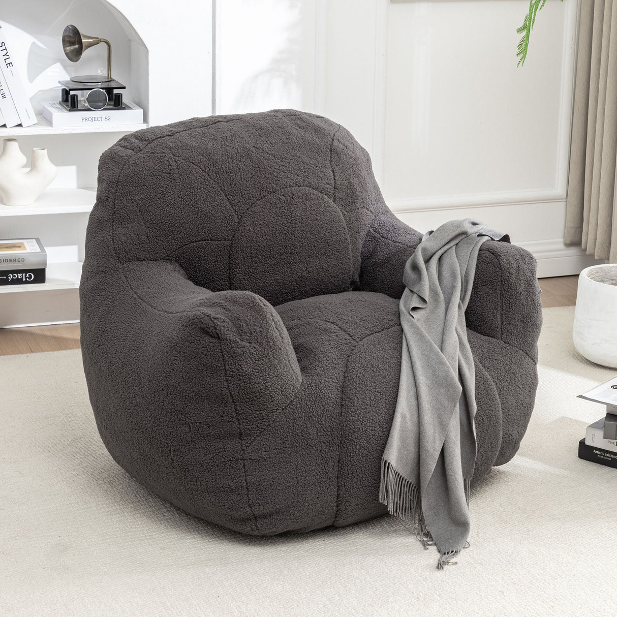 Comfy Bean Bag Chair With Filler, Fluffy And Cozy Seating