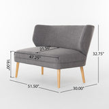 Elegant Classic Upholstered Loveseat With Curved Backrest