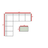 Wicker Sectional Sofa With Cushions And Table