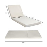 Premium Acacia Wood Lounge Chaise Set With Water Resistant Cushions, Adjustable Recline - Cream / Teak