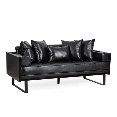 Contemporary Oversized Loveseat With Accent Pillow