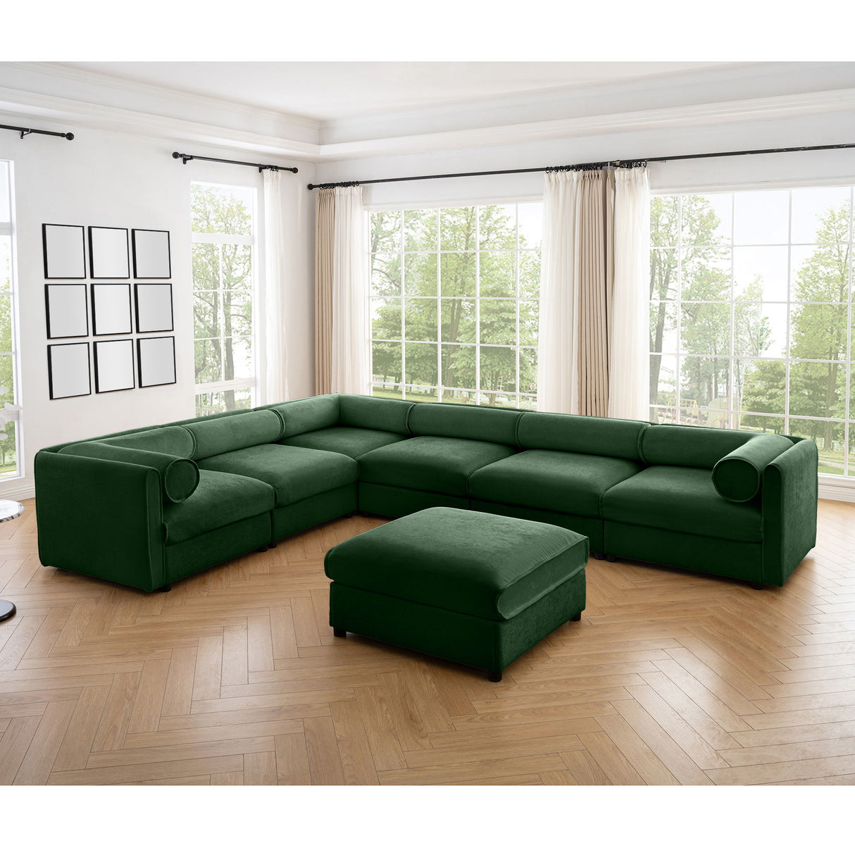 Contemporary Elegant White Chenille Sofa With Storage And Ottoman